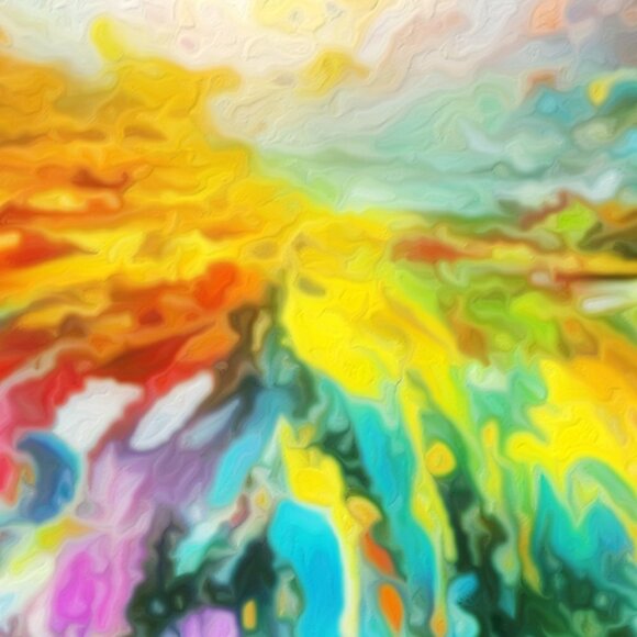 16x20 Unique Paint Splatter Watercolor Oil Painting Fantasy Art Poster - Picture 5 of 7